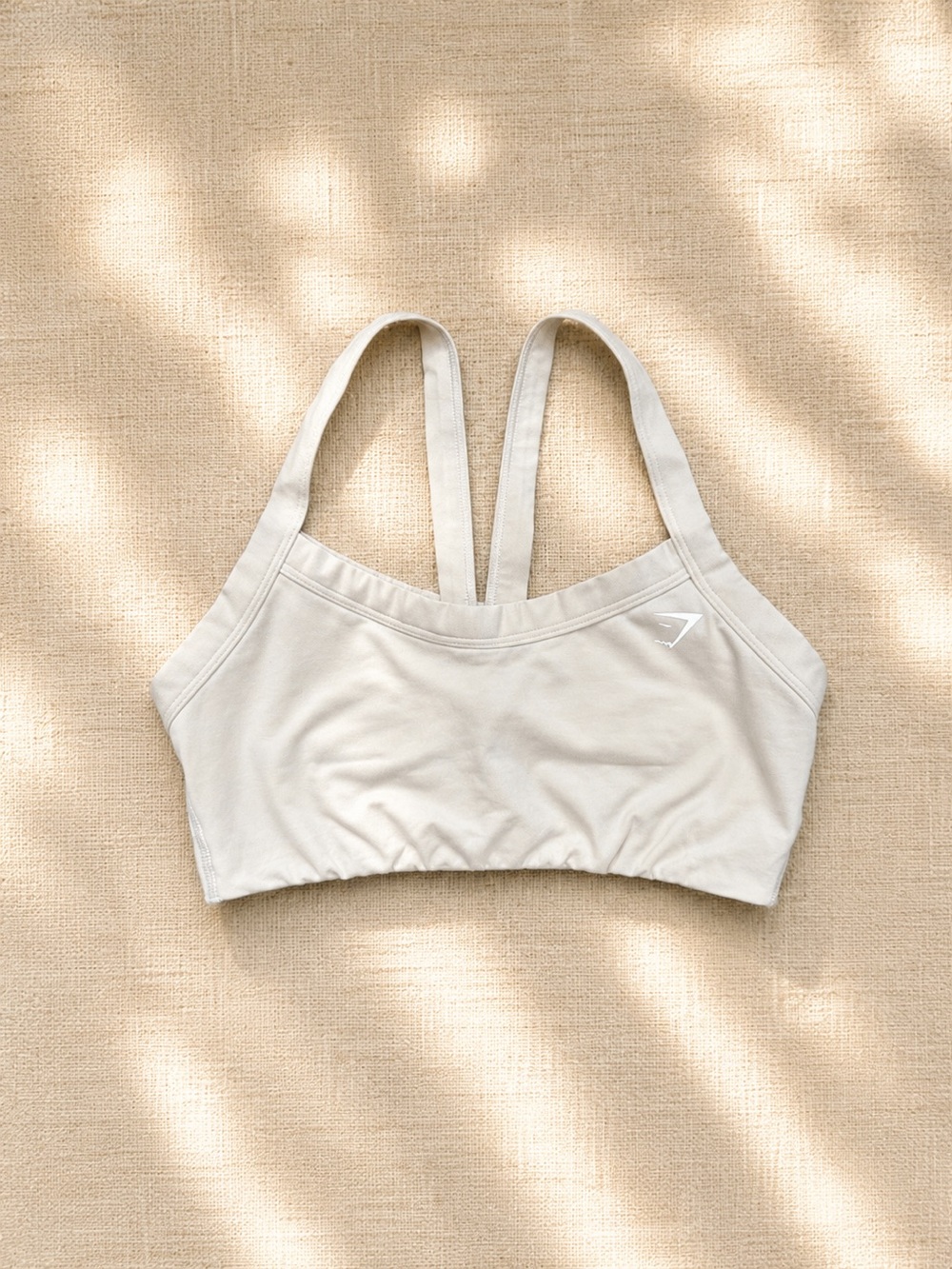 Gymshark Sports Bra Small Beige Light Support Cotton Modal